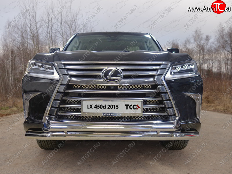 34 999 р. Защита передняя нижняя двойная 76,1*50,8 мм кроме F-Sport Тюнинг  Lexus LX450d  J200 - LX570  J200 (нержавейка)  с доставкой в г. Кемерово