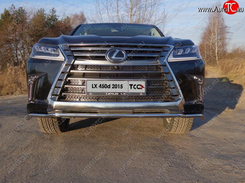 23 549 р. Защита переднего бампера нижняя d42,4 мм ТСС Тюнинг Lexus LX450d J200 2-ой рестайлинг (2015-2022) (нержавейка)  с доставкой в г. Кемерово