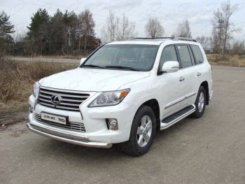 11 749 р. Декоративная вставка переднего бампера (кроме F-Sport) ТСС Тюнинг  Lexus LX570  J200 (2012-2015) 1-ый рестайлинг (d 16 мм)  с доставкой в г. Кемерово. Увеличить фотографию 1