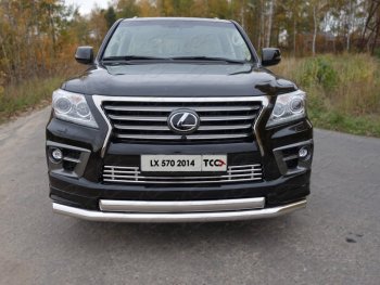 Декоративная вставка переднего бампера (F-Sport) ТСС Тюнинг Lexus LX570  J200 (2012-2015) 1-ый рестайлинг (d 16 мм)