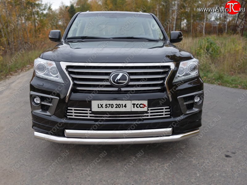 11 749 р. Декоративная вставка переднего бампера (F-Sport) ТСС Тюнинг  Lexus LX570  J200 (2012-2015) 1-ый рестайлинг (d 16 мм)  с доставкой в г. Кемерово