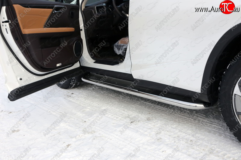 45 999 р. Пороги с площадкой 60,3 мм кроме F-Sport ТСС Тюнинг Lexus RX350 XU30 дорестайлинг (2003-2006) (нержавейка)  с доставкой в г. Кемерово