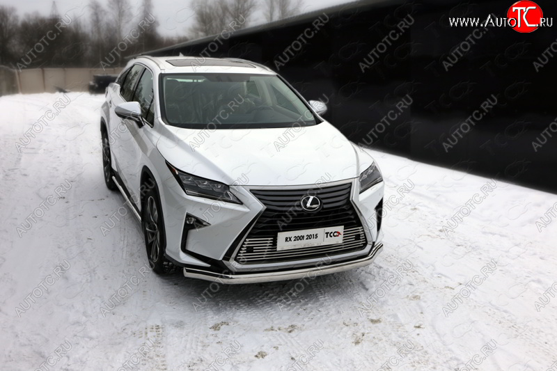 25 499 р. Защита переднего бампера нижняя овальная 75х42 мм ТСС Тюнинг  Lexus RX  200T - RX450H  AL10 (нержавейка)  с доставкой в г. Кемерово