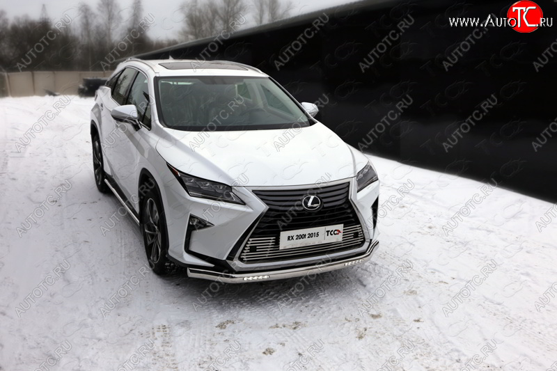 45 999 р. Защита передняя нижняя овальная с ДХО 75х42 мм ТСС Тюнинг Lexus RX300 XU10 дорестайлинг (1995-2001) (нержавейка)  с доставкой в г. Кемерово