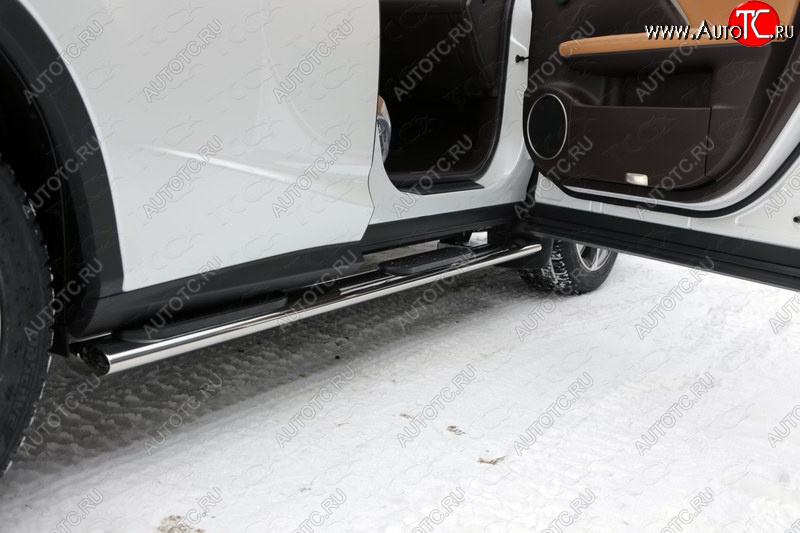 43 949 р. Пороги овальные с накладкой 120х60 мм F-Sport ТСС Тюнинг Lexus RX350 AL20 дорестайлинг (2015-2019) (серые)  с доставкой в г. Кемерово