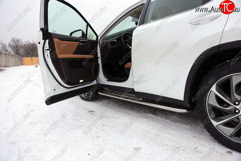 31 999 р. Пороги с площадкой 42,4 мм F-Sport ТСС Тюнинг Lexus RX350 XU30 дорестайлинг (2003-2006) (серые)  с доставкой в г. Кемерово