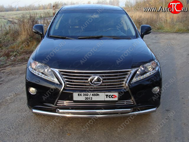 8 799 р. Декоративная вставка переднего бампера (кроме F-Sport) ТСС Тюнинг  Lexus RX350  AL10 (2012-2015) рестайлинг (d 12 мм)  с доставкой в г. Кемерово