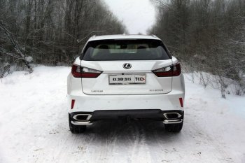 Защита заднего бампера (кроме F-Sport, уголки, d60,3 мм) TCC Lexus RX450  AL20 (2015-2019) дорестайлинг