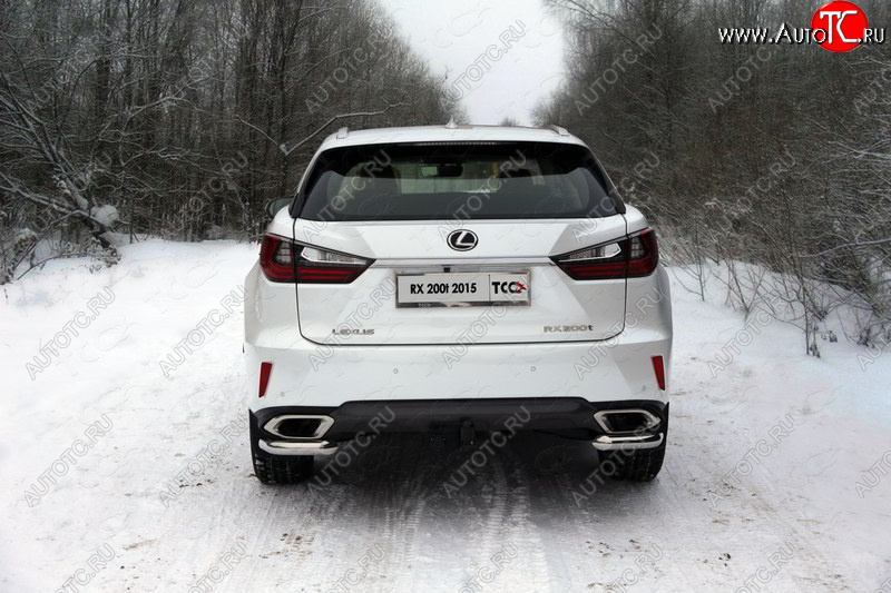 18 999 р. Защита заднего бампера (кроме F-Sport, уголки, d60,3 мм) TCC  Lexus RX450  AL20 (2015-2019) дорестайлинг  с доставкой в г. Кемерово