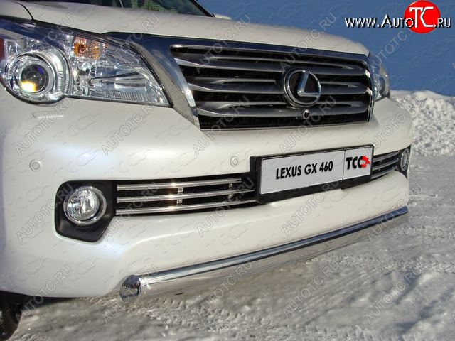 23 899 р.  Защита переднего бампера нижняя 75*42 мм ТСС Тюнинг  Lexus GX460  J150 (2009-2013) дорестайлинг (нержавейка)  с доставкой в г. Кемерово