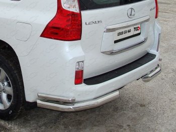 Защита задняя (уголки, нержавейка 76,1*42,4 мм) ТСС Тюнинг Lexus GX460  J150 (2009-2013) дорестайлинг