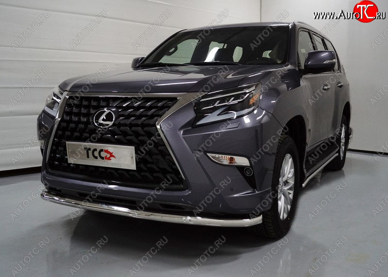 29 449 р. Защита переднего бампера нижняя d60,3 мм ТСС Тюнинг  Lexus GX460  J150 (2019-2022) 2-ой рестайлинг (нержавейка)  с доставкой в г. Кемерово