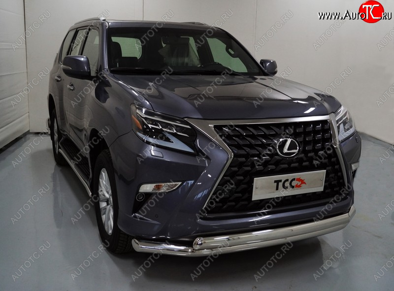 36 299 р. Защита передняя нижняя двойная 76,1*75 мм Тюнинг  Lexus GX460  J150 (2019-2022) 2-ой рестайлинг (нержавейка)  с доставкой в г. Кемерово