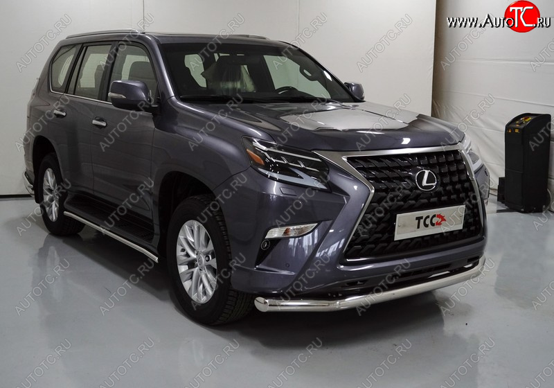 30 899 р. Защита переднего бампера нижняя 76,1 мм ТСС тюнинг  Lexus GX460  J150 (2019-2022) 2-ой рестайлинг (нержавейка)  с доставкой в г. Кемерово