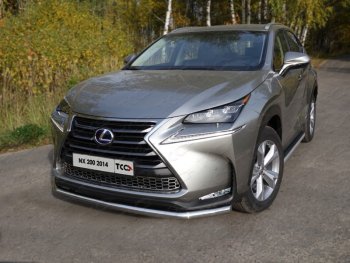 Защита переднего бампера нижняя d60,3 мм, кроме F-Sport ТСС Тюнинг Lexus NX200  Z10 (2014-2017) дорестайлинг (нержавейка)