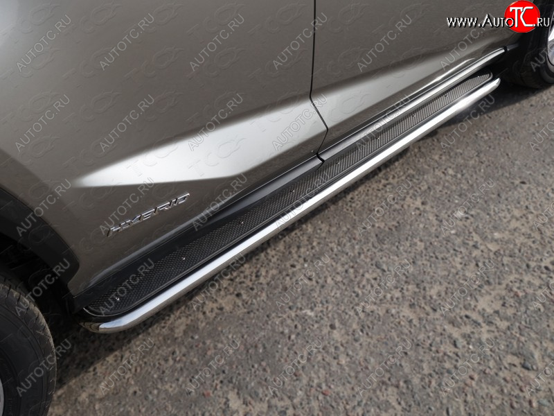 36 999 р. Пороги с площадкой 42,4 мм кроме F-Sport ТСС Тюнинг Lexus NX200T Z10 (2014-2017) (нержавейка)  с доставкой в г. Кемерово