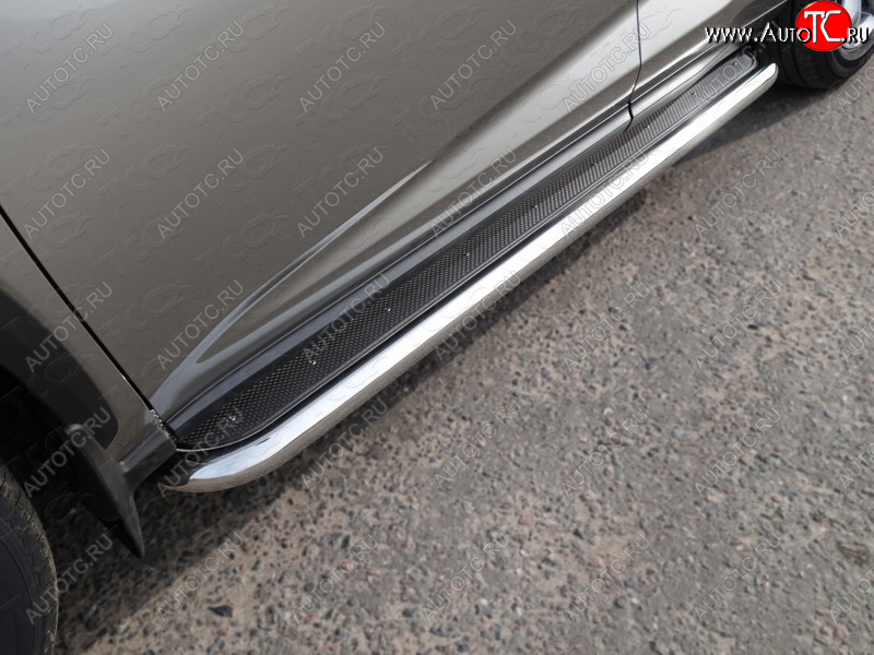 41 749 р. Пороги с площадкой 60,3 кроме мм кроме F-Sport ТСС Тюнинг Lexus NX200T Z10 (2014-2017) (нержавейка)  с доставкой в г. Кемерово
