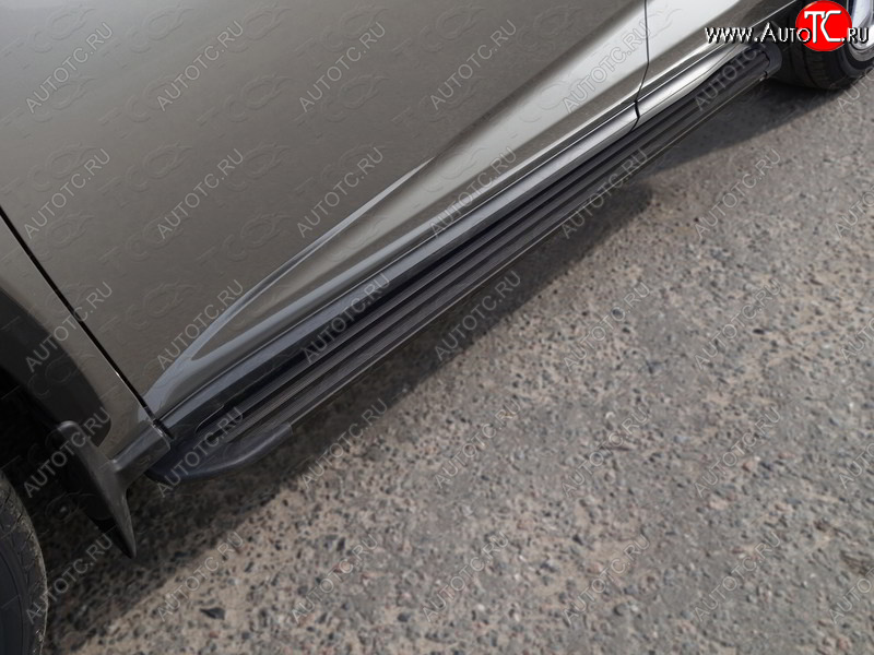 21 999 р. Пороги алюминиевые Slim Line кроме F-Sport ТСС Тюнинг  Lexus NX200  Z10 (2017-2021) рестайлинг (Black)  с доставкой в г. Кемерово