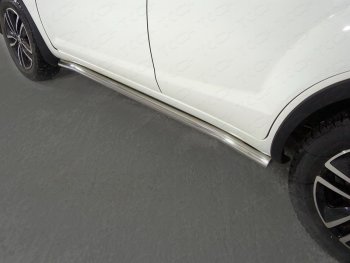Защита порогов труба d60,3 мм ТСС Тюнинг Lifan X60 2-ой рестайлинг (2016-2025) (серые)