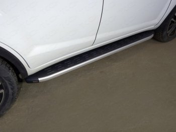 Пороги алюминиевые с пластиковой накладкой ТСС Тюнинг Lifan X60 2-ой рестайлинг (2016-2025)