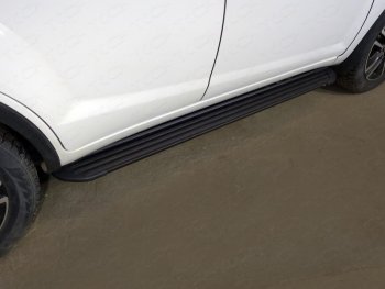 Пороги алюминиевые Slim Line ТСС Тюнинг Lifan X60 (2016-2025) 2-ой рестайлинг (Black)