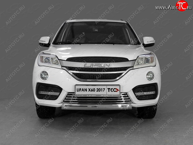 7 349 р. Нижняя декоративная вставка в бампер ТСС Тюнинг  Lifan X60 (2016-2025) 2-ой рестайлинг (d 16 мм)  с доставкой в г. Кемерово