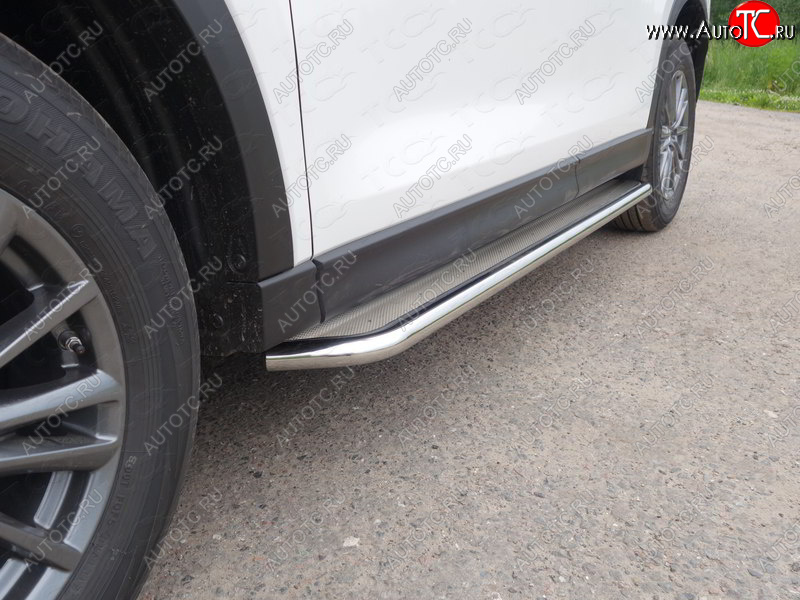 42 999 р. Пороги с площадкой 60,3 мм ТСС Тюнинг Mazda CX-5 KE дорестайлинг (2011-2014) (нержавейка)  с доставкой в г. Кемерово