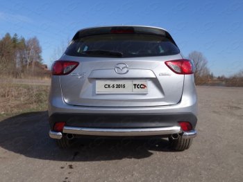 Защита заднего бампера (овальная длинная, d75х42 мм) TCC Mazda CX-5  KE (2015-2017) рестайлинг