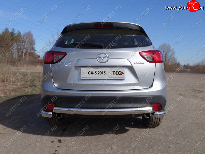 15 899 р. Защита заднего бампера (овальная длинная, d75х42 мм) TCC  Mazda CX-5  KE (2015-2017) рестайлинг  с доставкой в г. Кемерово