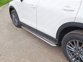Пороги с площадкой 42,4 мм ТСС Тюнинг Mazda CX-5 KF (2016-2025)