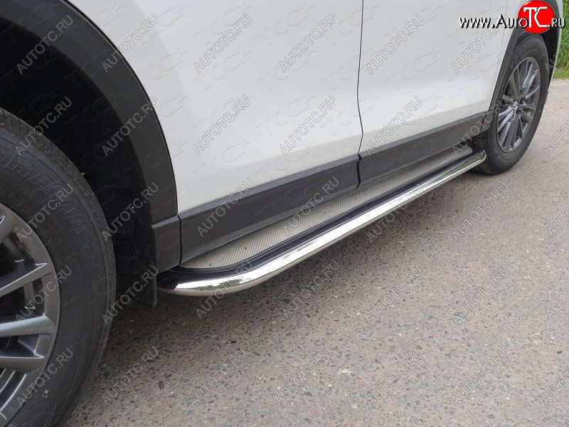 42 999 р. Пороги с площадкой 60,3 мм ТСС Тюнинг  Mazda CX-5  KF (2016-2025) (нержавейка)  с доставкой в г. Кемерово