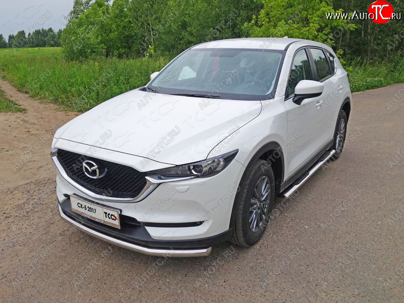 17 649 р. Защита переднего бампера нижняя d60,3 мм ТСС Тюнинг  Mazda CX-5  KF (2016-2025) (нержавейка)  с доставкой в г. Кемерово