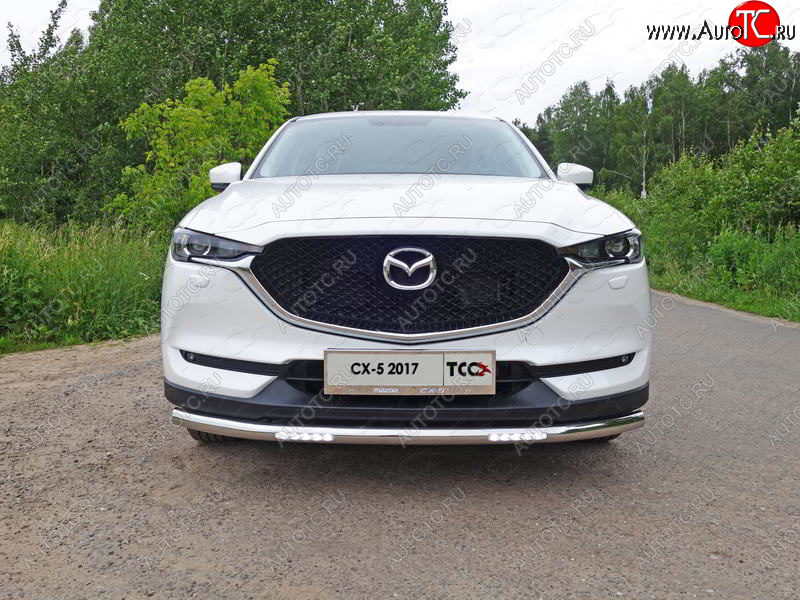 36 299 р. Защита переднего бампера нижняя с ДХО 60,3 мм ТСС Тюнинг  Mazda CX-5  KF (2016-2025) (нержавейка)  с доставкой в г. Кемерово