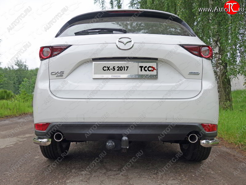 8 799 р. Защита заднего бампера (уголки, d60,3 мм) TCC  Mazda CX-5  KF (2016-2025)  с доставкой в г. Кемерово