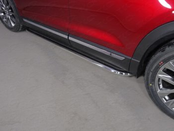 Пороги с площадкой 75х42 мм ТСС Тюнинг Mazda CX-9  TC (2015-2025) дорестайлинг