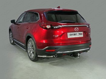 Защита заднего бампера (уголки, d42,4 мм) TCC Mazda CX-9  TC (2015-2025) дорестайлинг
