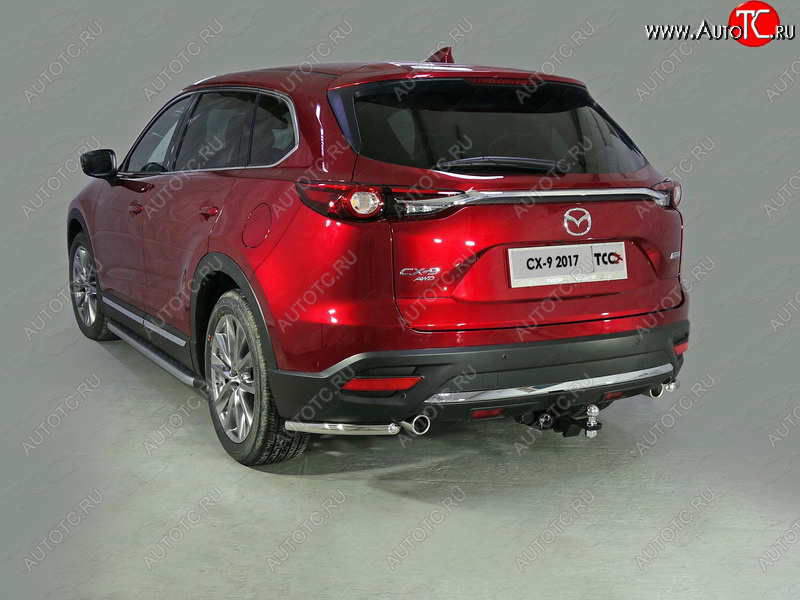 10 299 р. Защита заднего бампера (уголки, d42,4 мм) TCC  Mazda CX-9  TC (2015-2025) дорестайлинг  с доставкой в г. Кемерово