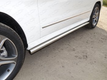 Защита порогов труба d60,3 мм ТСС Тюнинг Mercedes-Benz GLK class  X204 (2012-2015) рестайлинг (серые)