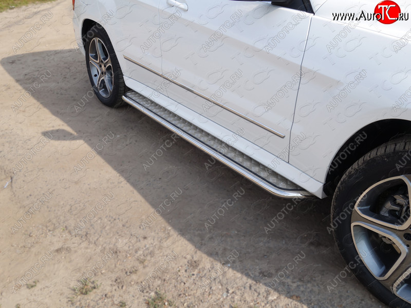 29 999 р. Пороги с площадкой 42,4 мм ТСС Тюнинг  Mercedes-Benz GLK class  X204 (2012-2015) рестайлинг (серые)  с доставкой в г. Кемерово