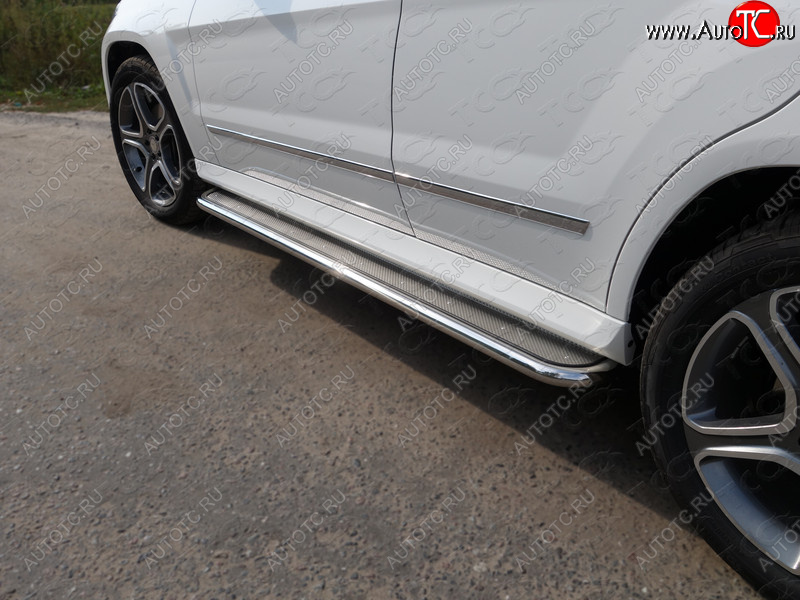 38 999 р. Пороги с площадкой 42,4 мм ТСС Тюнинг  Mercedes-Benz GLK class  X204 (2012-2015) рестайлинг (нержавейка)  с доставкой в г. Кемерово