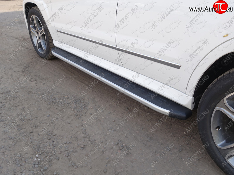 20 599 р. Пороги алюминиевые с пластиковой накладкой ТСС Тюнинг  Mercedes-Benz GLK class  X204 (2012-2015) рестайлинг (серые)  с доставкой в г. Кемерово