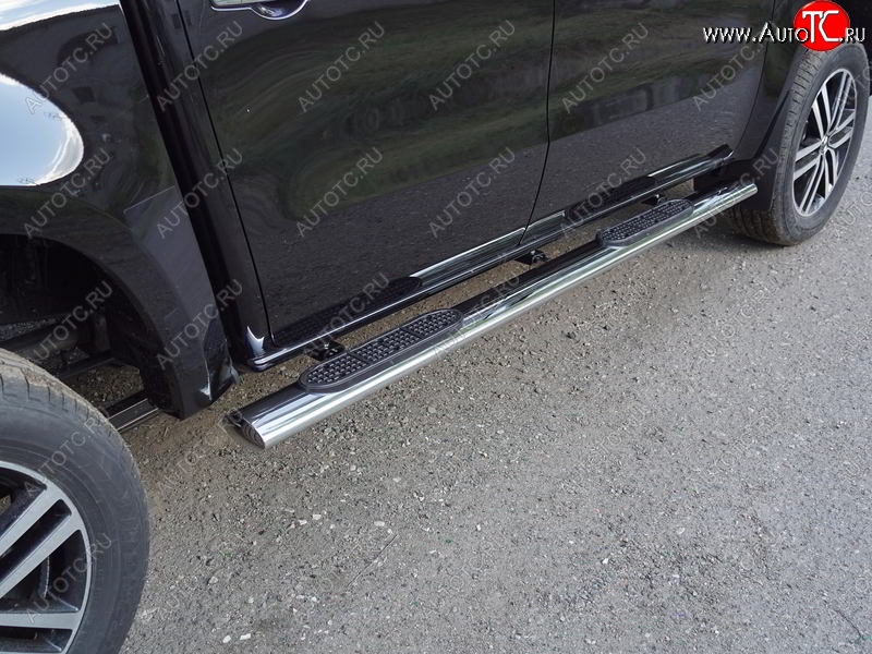 43 949 р. Пороги овальные с накладкой 120х60 мм, ТСС Тюнинг Mercedes-Benz X class W470 (2017-2020) (серые)  с доставкой в г. Кемерово
