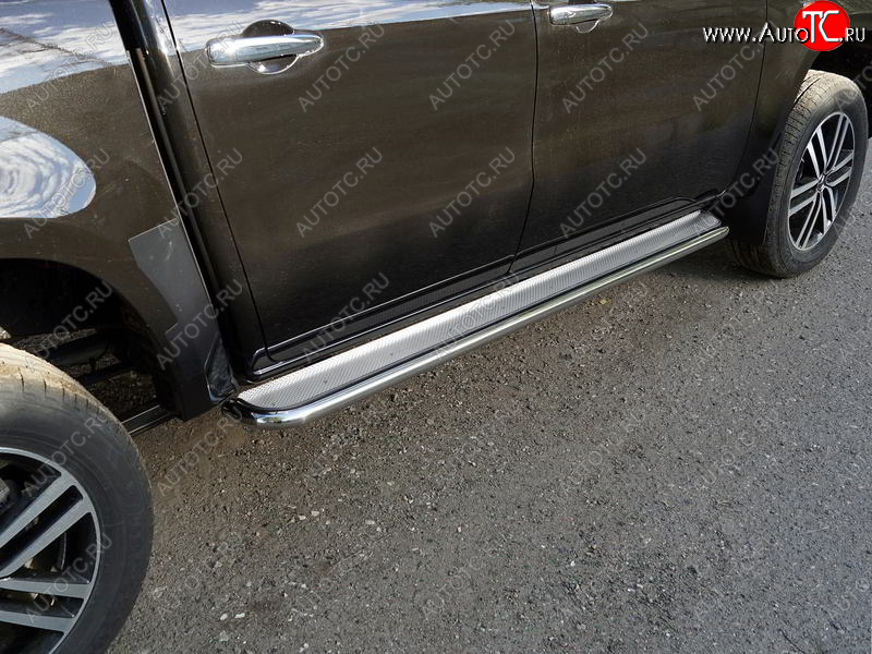 34 799 р. Пороги с площадкой 42,4 мм ТСС Тюнинг Mercedes-Benz X class W470 (2017-2020) (нержавейка)  с доставкой в г. Кемерово