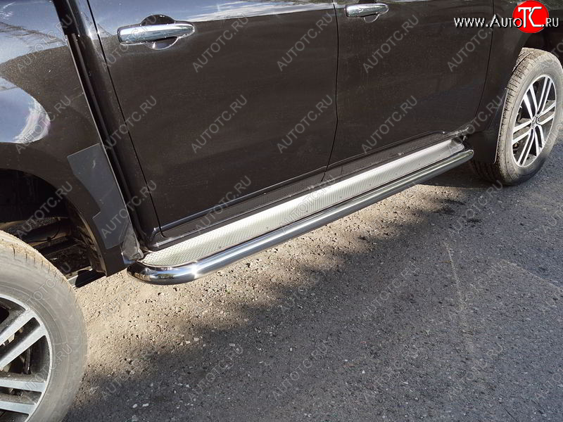 42 999 р. Пороги с площадкой 60,3 мм ТСС Тюнинг Mercedes-Benz X class W470 (2017-2020) (нержавейка)  с доставкой в г. Кемерово