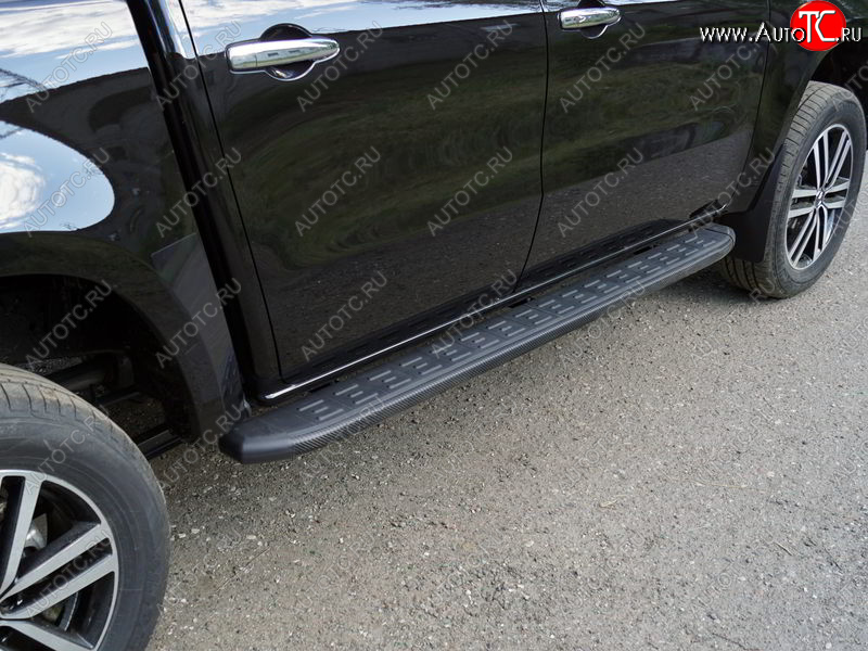 21 999 р. Пороги алюминиевые с пластиковой накладкой ТСС Тюнинг  Mercedes-Benz X class  W470 (2017-2020) (карбон черные)  с доставкой в г. Кемерово