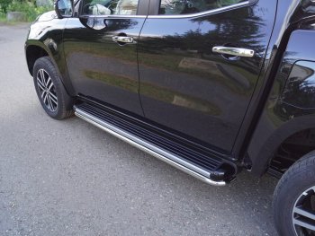 Защита порогов алюминий 42,4 мм, ТСС Тюнинг Mercedes-Benz X class  W470 (2017-2020)