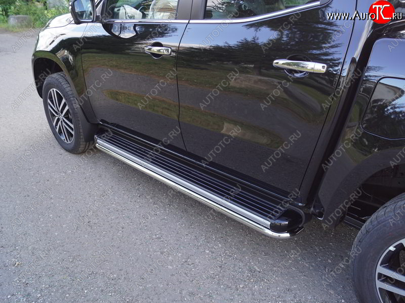 23 549 р. Защита порогов алюминий 42,4 мм, ТСС Тюнинг Mercedes-Benz X class W470 (2017-2020)  с доставкой в г. Кемерово