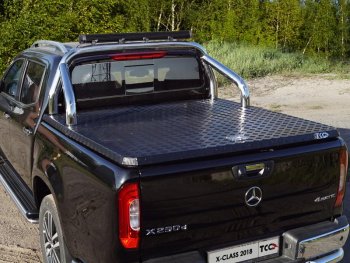 Защита кузова (для крышки) d 76,1 мм со светодиодной фарой ТСС Тюнинг Mercedes-Benz X class  W470 (2017-2020) (нержавейка)