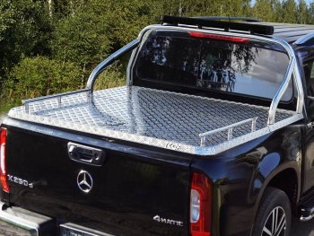 Защита кузова (для крышки) d75х42 мм со светодиодной фарой ТСС Тюнинг Mercedes-Benz X class  W470 (2017-2020) (нержавейка)