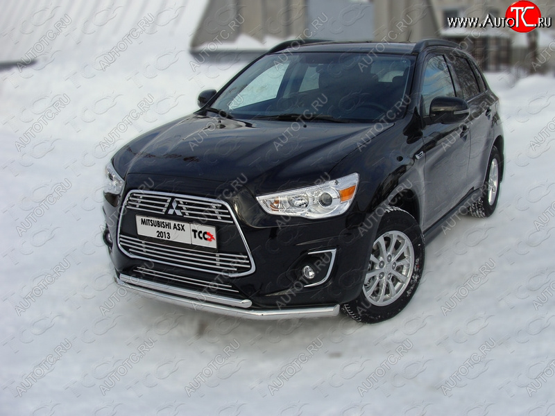 21 999 р. Защита переднего бампера нижняя d60,3*42,4 мм ТСС Тюнинг  Mitsubishi ASX (2013-2016) 1-ый рестайлинг (нержавейка)  с доставкой в г. Кемерово
